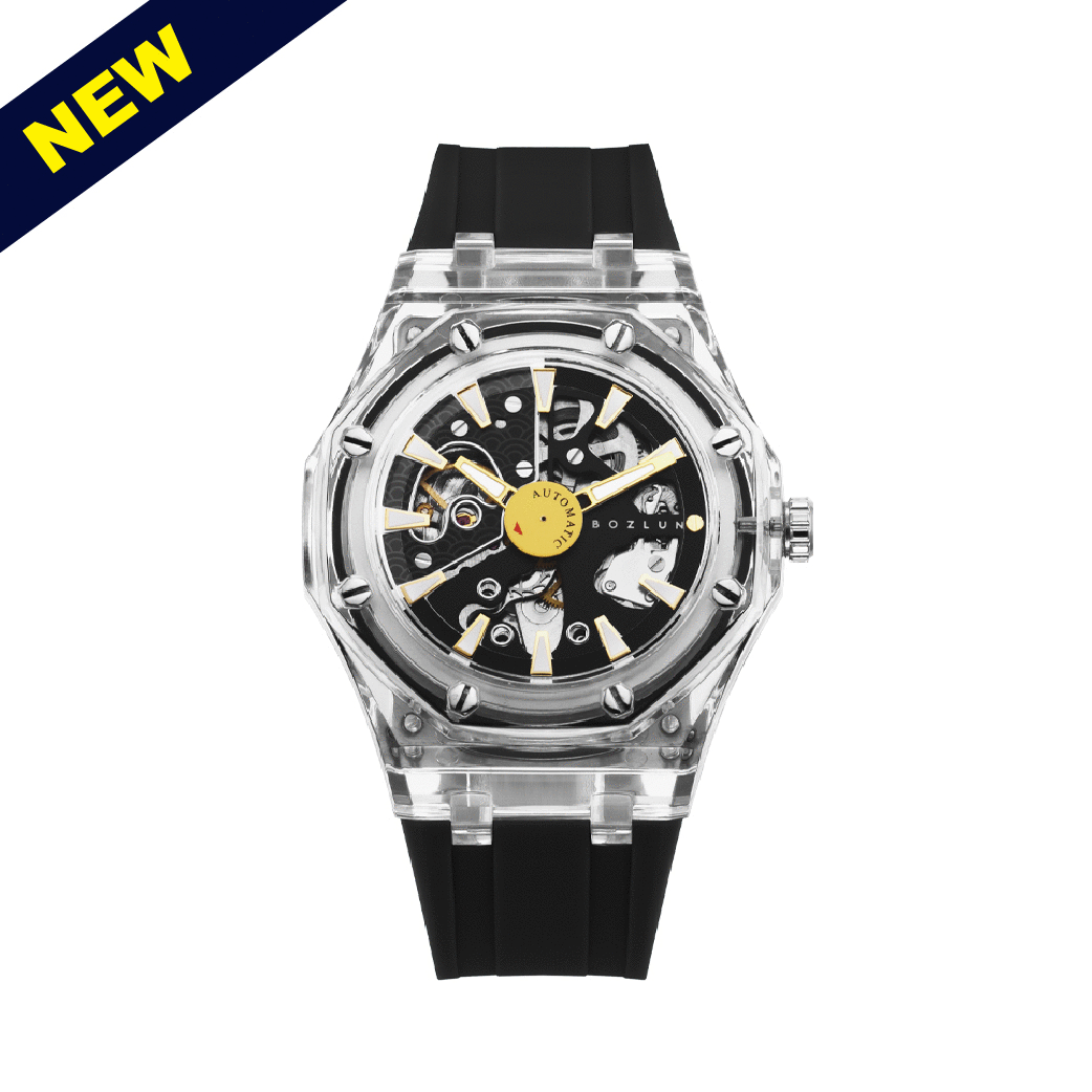 【BOZLUN 保羅】BZL005WW 繽紛 運動 鏤空 夜光 矽膠 機械 手錶