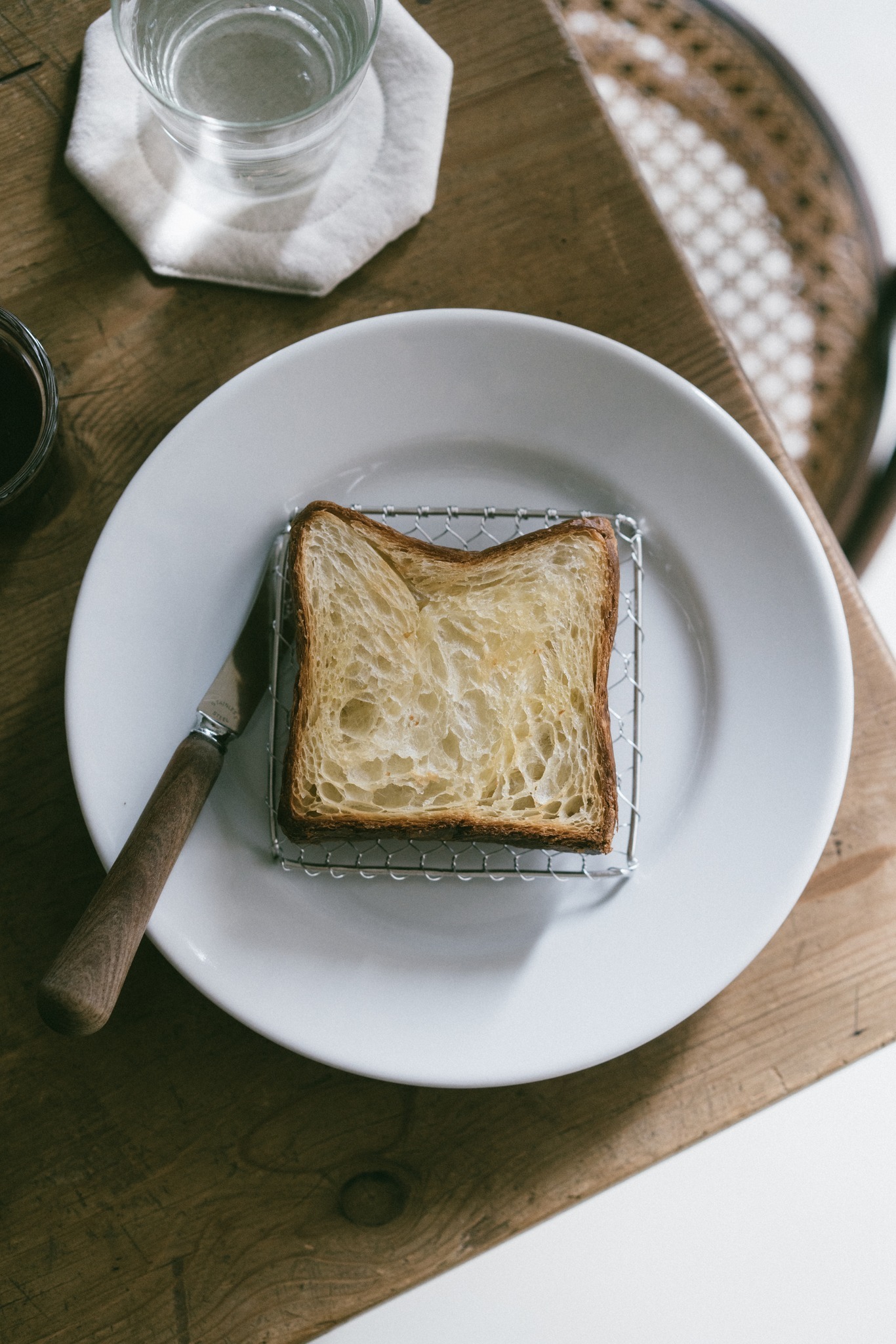 日本製手編不鏽鋼足付金網