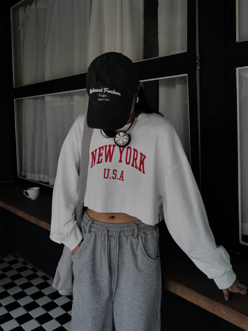 New York美式短版長袖衛衣*5色