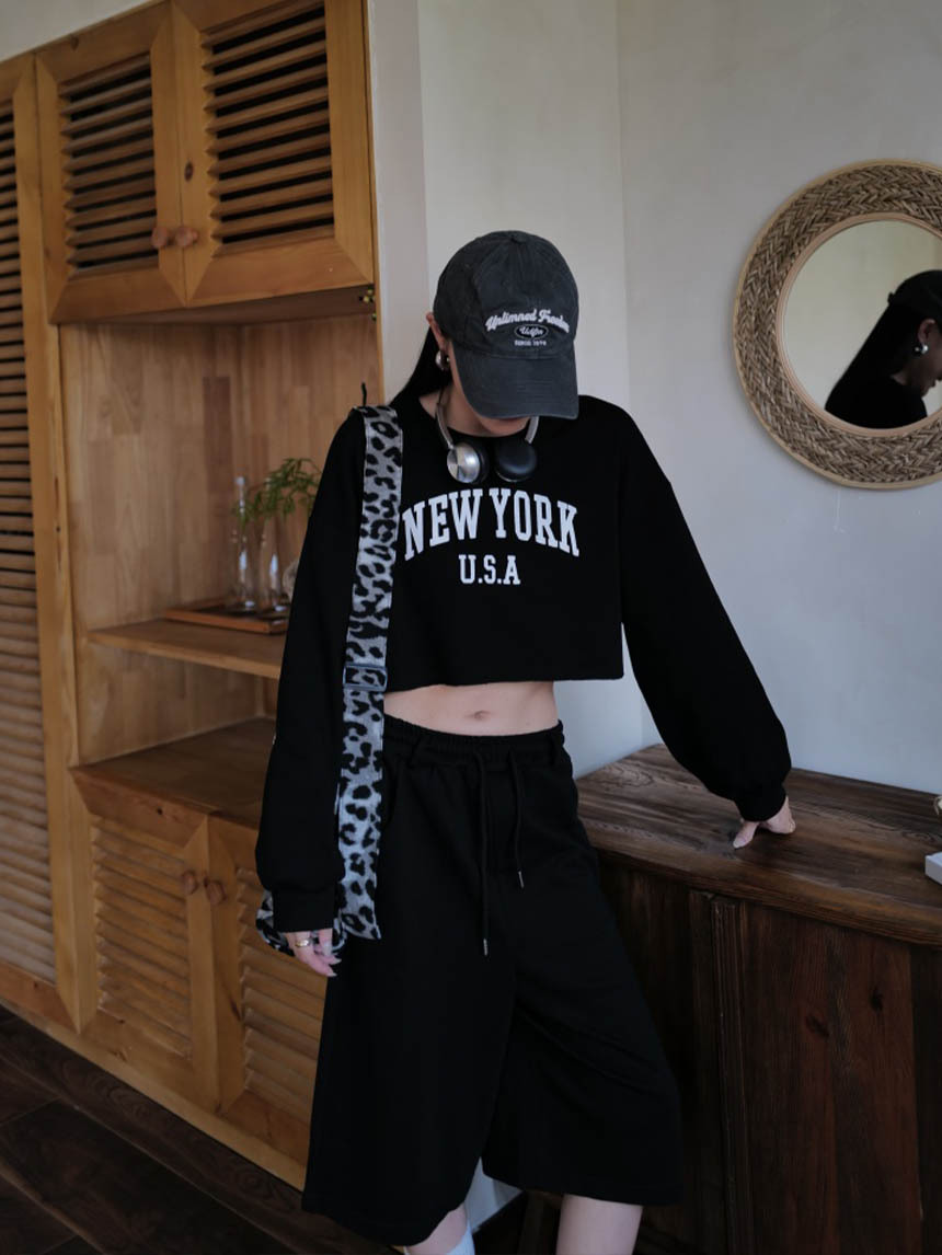 New York美式短版長袖衛衣*5色