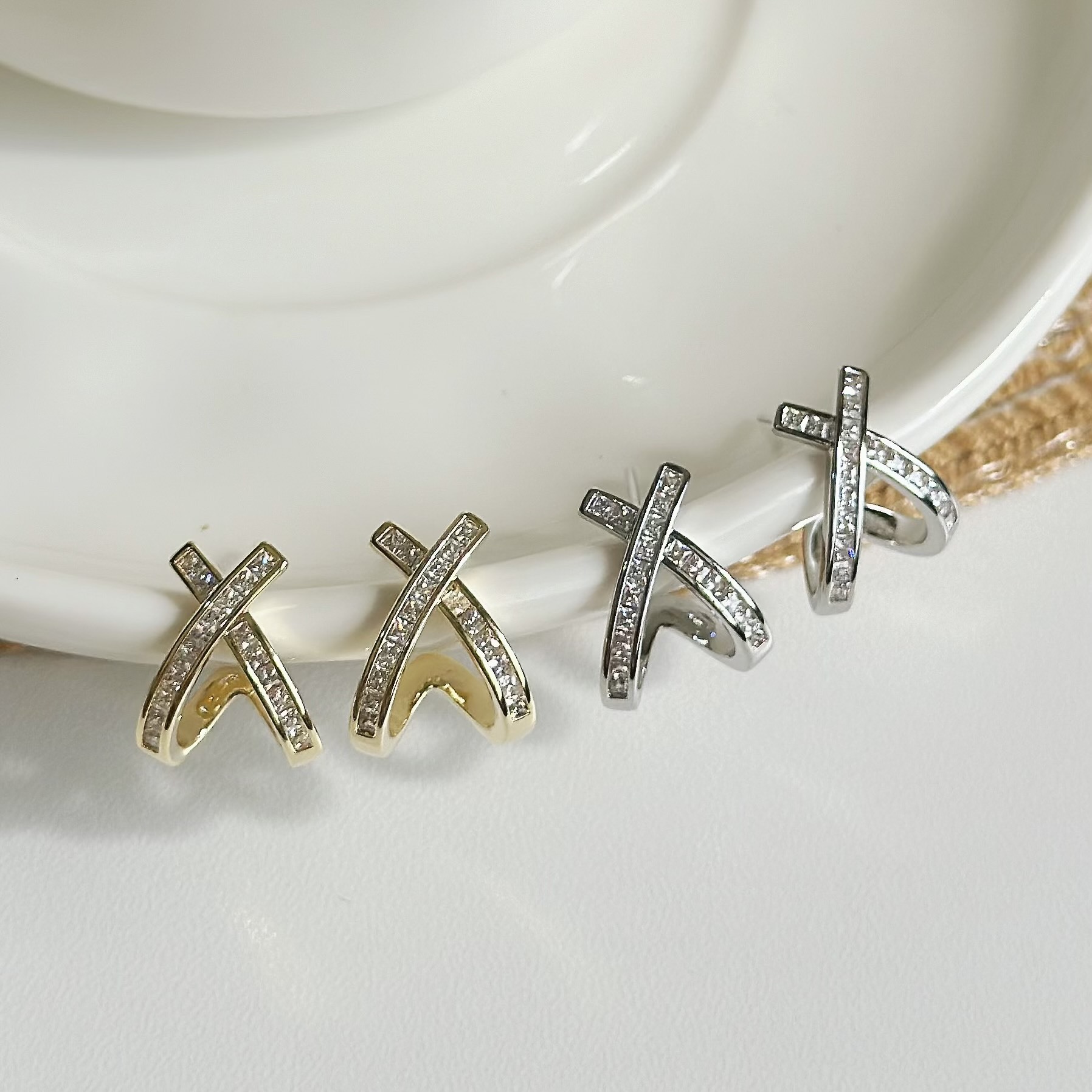 C123鋯石交叉C字圈