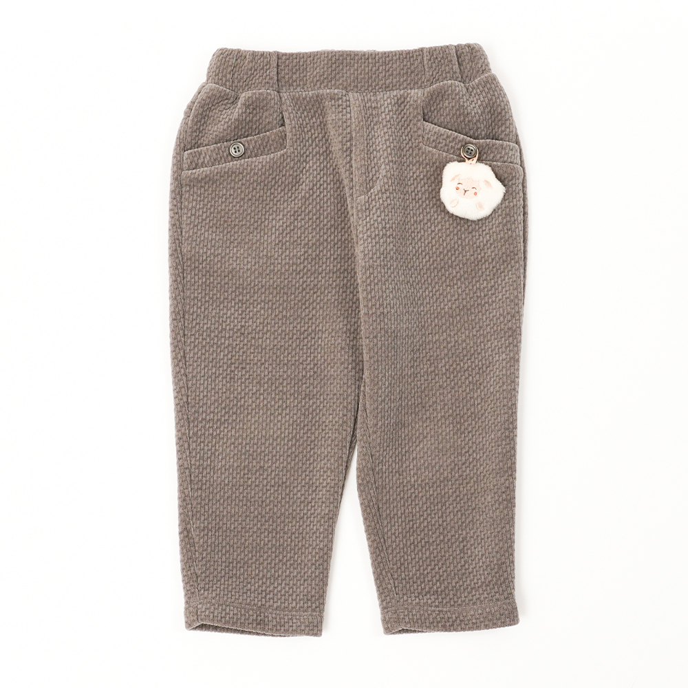 PIPPY 立體小綿羊吊飾鬆緊帶腰圍長褲 灰