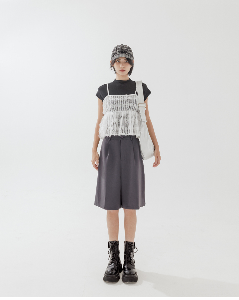 Knitted plaid bow tie baseball cap (available in two colors)【07020977】in stock+pre-order