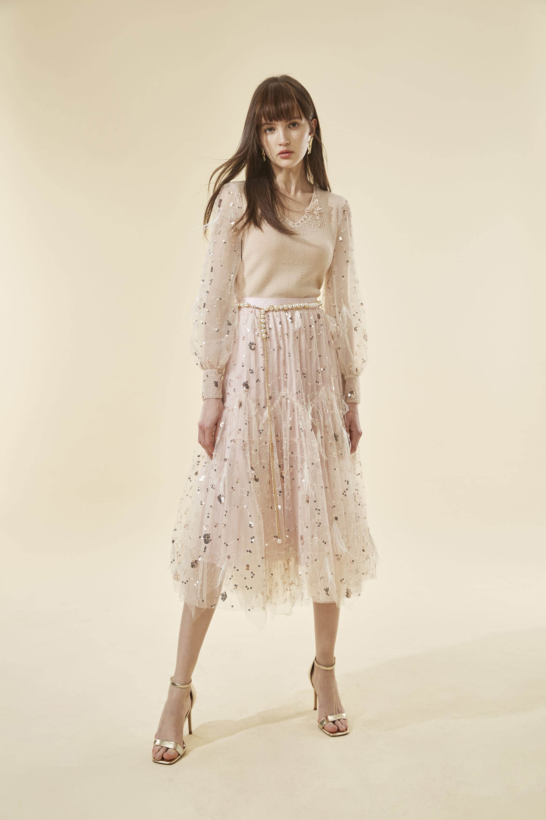 BB1AA001C1 希臘婚禮不規則珠片紗裙 (官網限定)