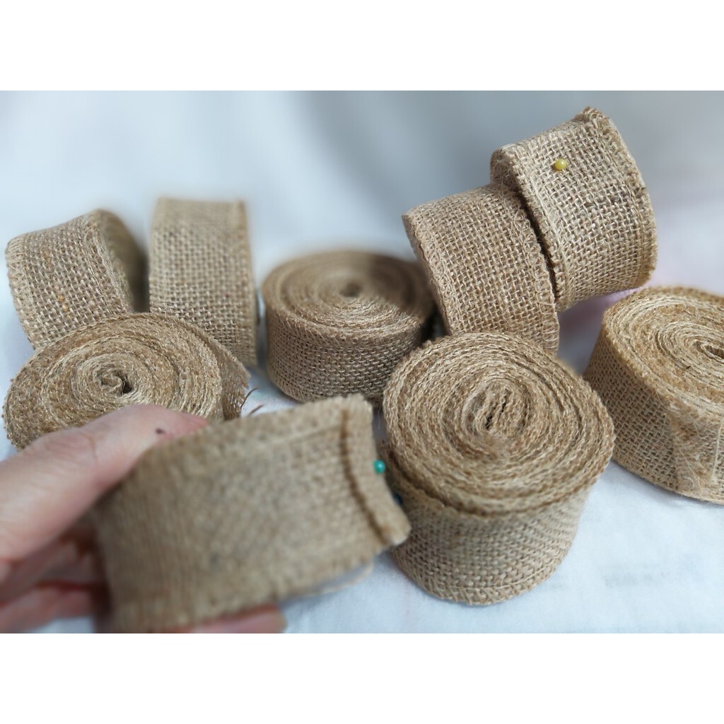 【台灣現貨速發】3-8公分寬 厚麻布帶｜一捲6尺｜麻布 麻布緞帶 花束包裝 緞帶