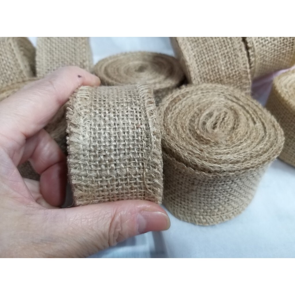 【台灣現貨速發】3-8公分寬 厚麻布帶｜一捲6尺｜麻布 麻布緞帶 花束包裝 緞帶