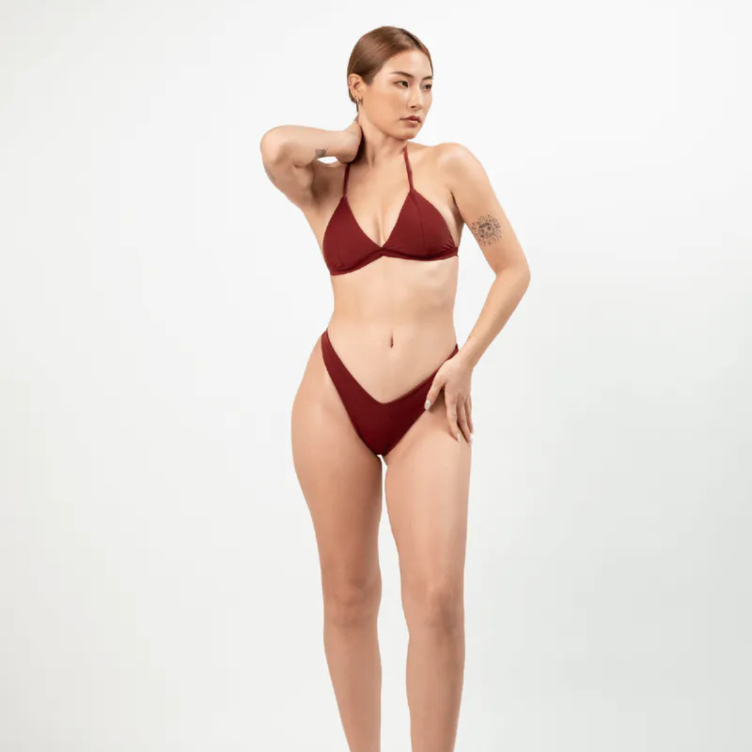 ▲TIMU 調整型 細邊帶丁字 下褲 / Garnet 石榴紅