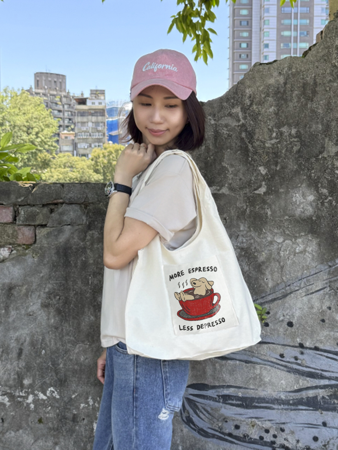 插畫萌力爆棚♡可愛狗狗陪你過日常(寬版托特包)