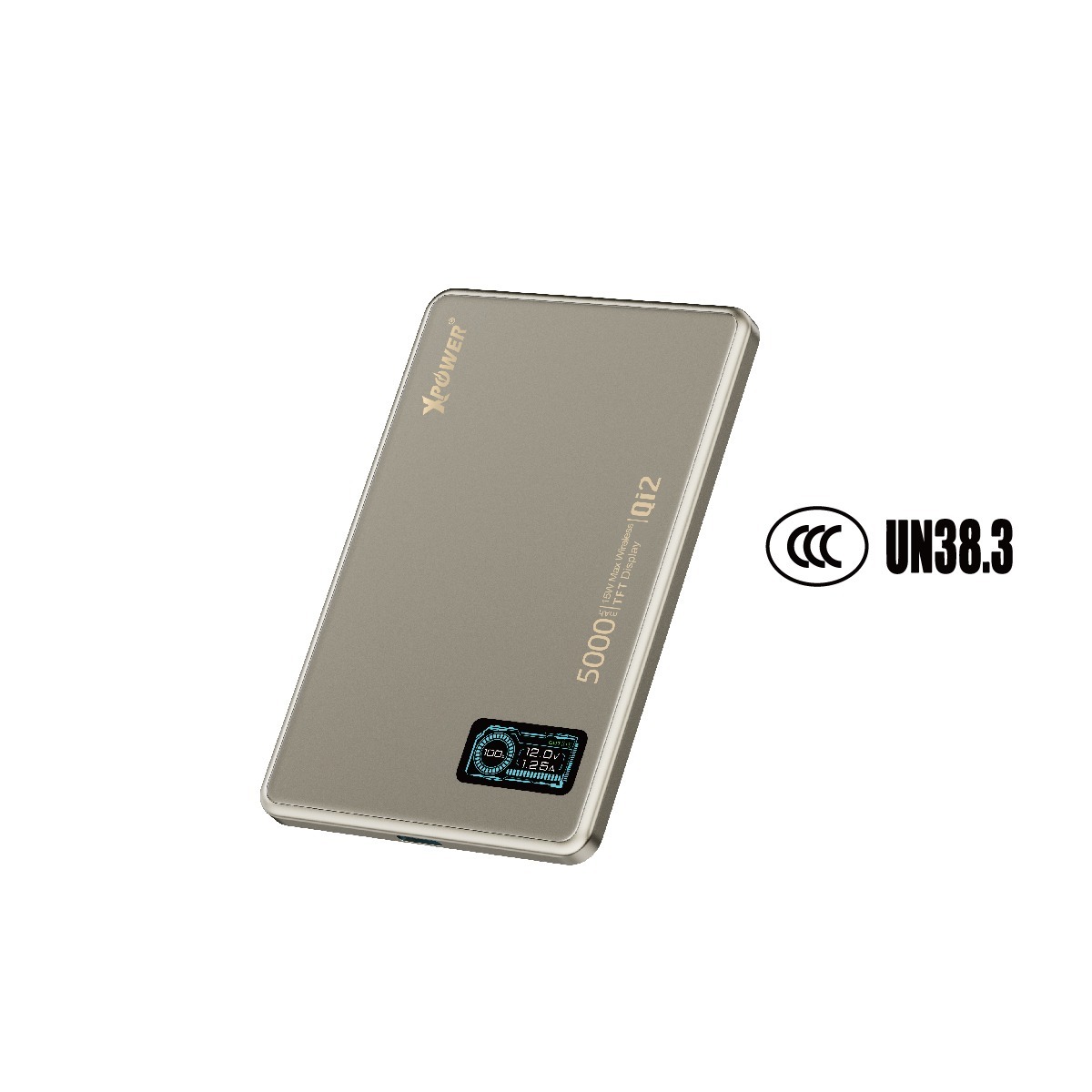 3C)XPower MagDigita5彩屏顯示磨沙玻璃外殼5000mAh磁吸移動源