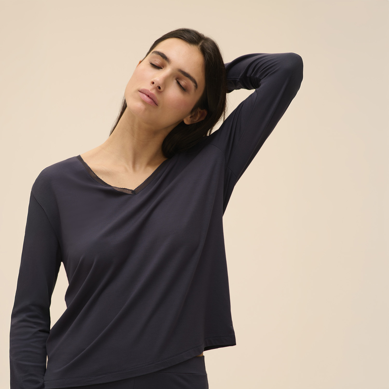 AURORE 黎明 長袖上衣 月光藍