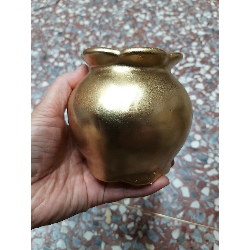 【台灣現貨速發】插乾燥花--金色小花口花器50元