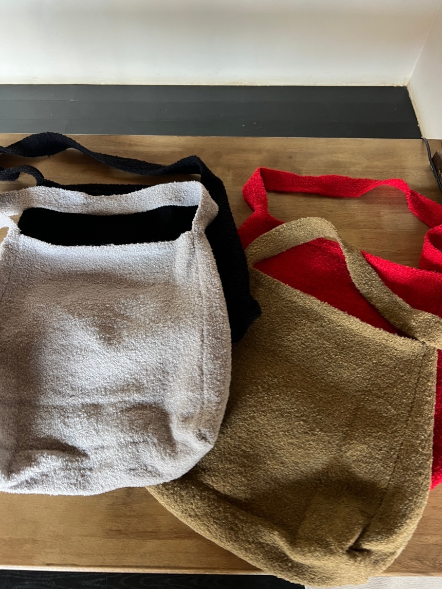 針織購物單肩包*4色