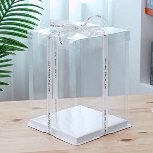 【台灣現貨速發】4寸 方形蛋糕盒｜各種高度｜蛋糕盒 透明生日蛋糕盒 創意包装盒 四方透明盒 禮物盒