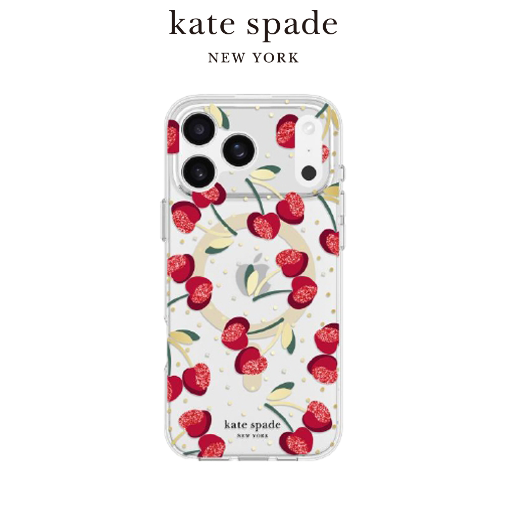 【kate spade】 iPhone 17 系列精品磁吸防摔殼 嬌豔櫻桃