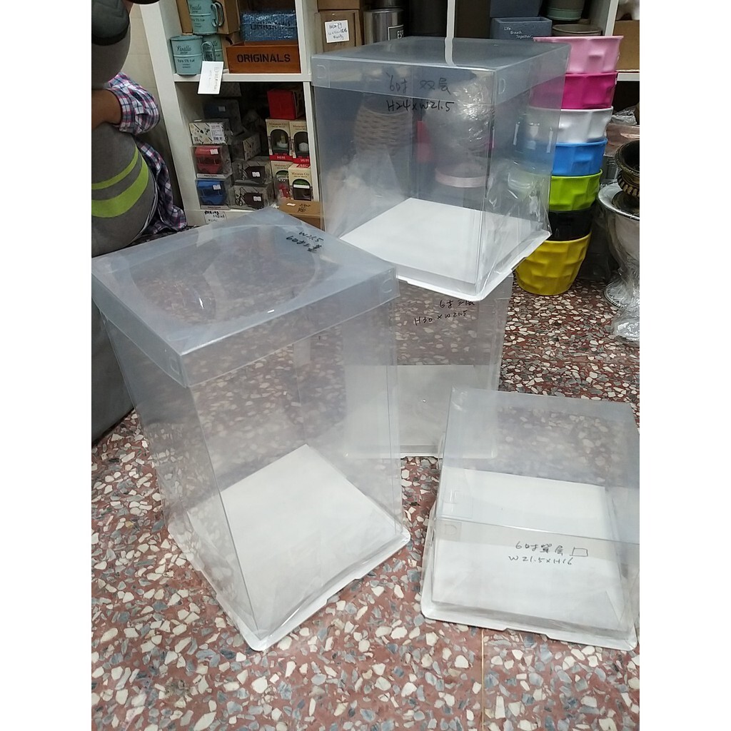【台灣現貨速發】6吋 方形蛋糕盒｜各種高度｜蛋糕盒 四方透明盒 禮物盒 蛋糕 鈔票蛋糕塔