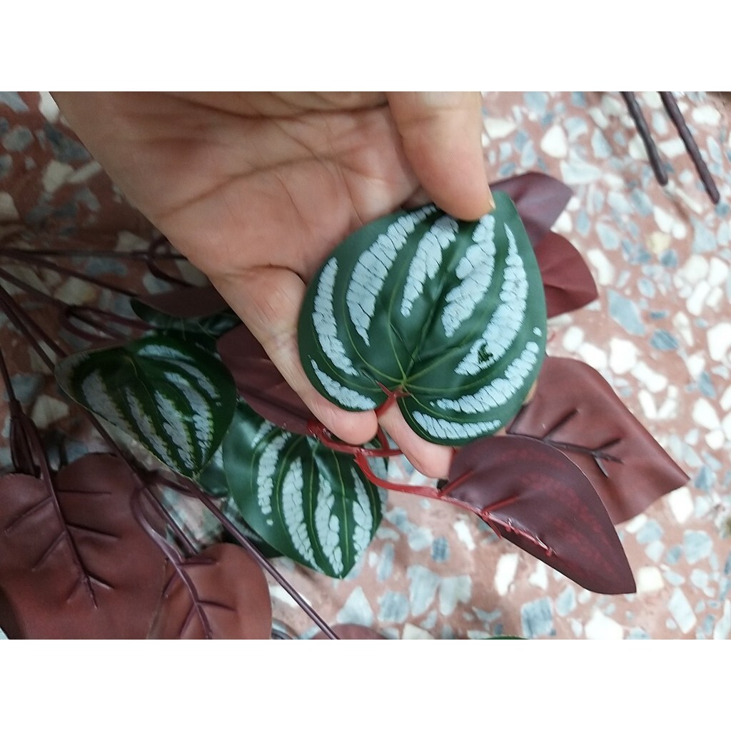 【台灣現貨速發】紅綠西瓜葉｜仿真 人造花 人造仿真植物 創意仿真植物 裝飾