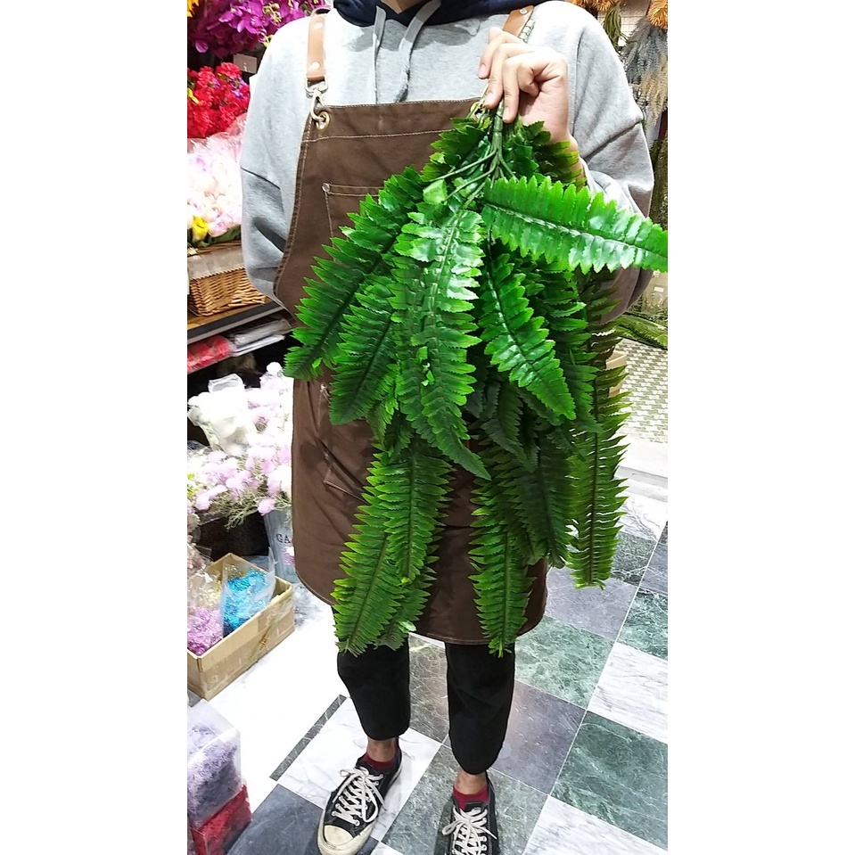 【台灣現貨速發】長版玉羊齒垂葉｜仿真 人造花 垂藤 人造垂葉 仿真藤條花藤 人造仿真植物 創意仿真植物 垂葉壁掛 裝飾