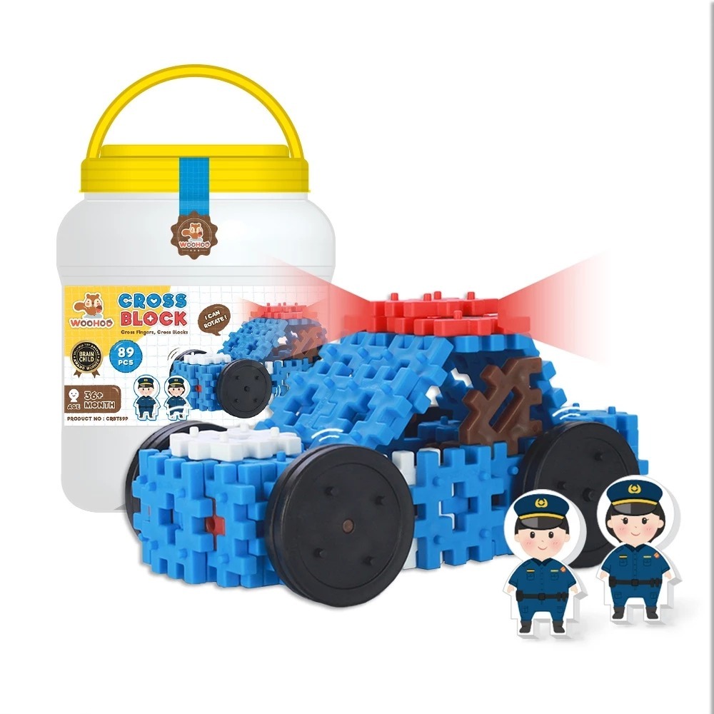 WOOHOO CROSS BLOCK 心心積木交通組 - 警車