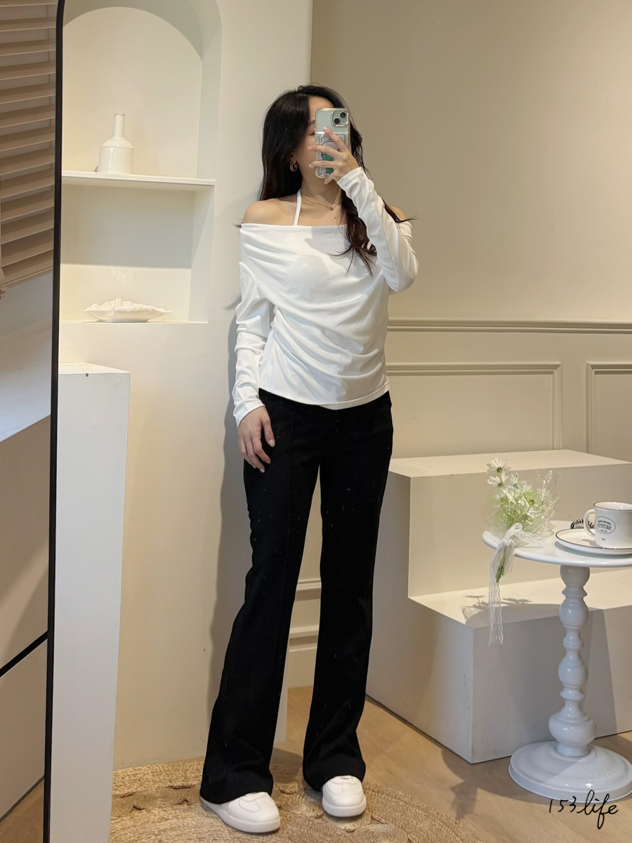 大長腿級西裝黑喇叭褲(S-XL)