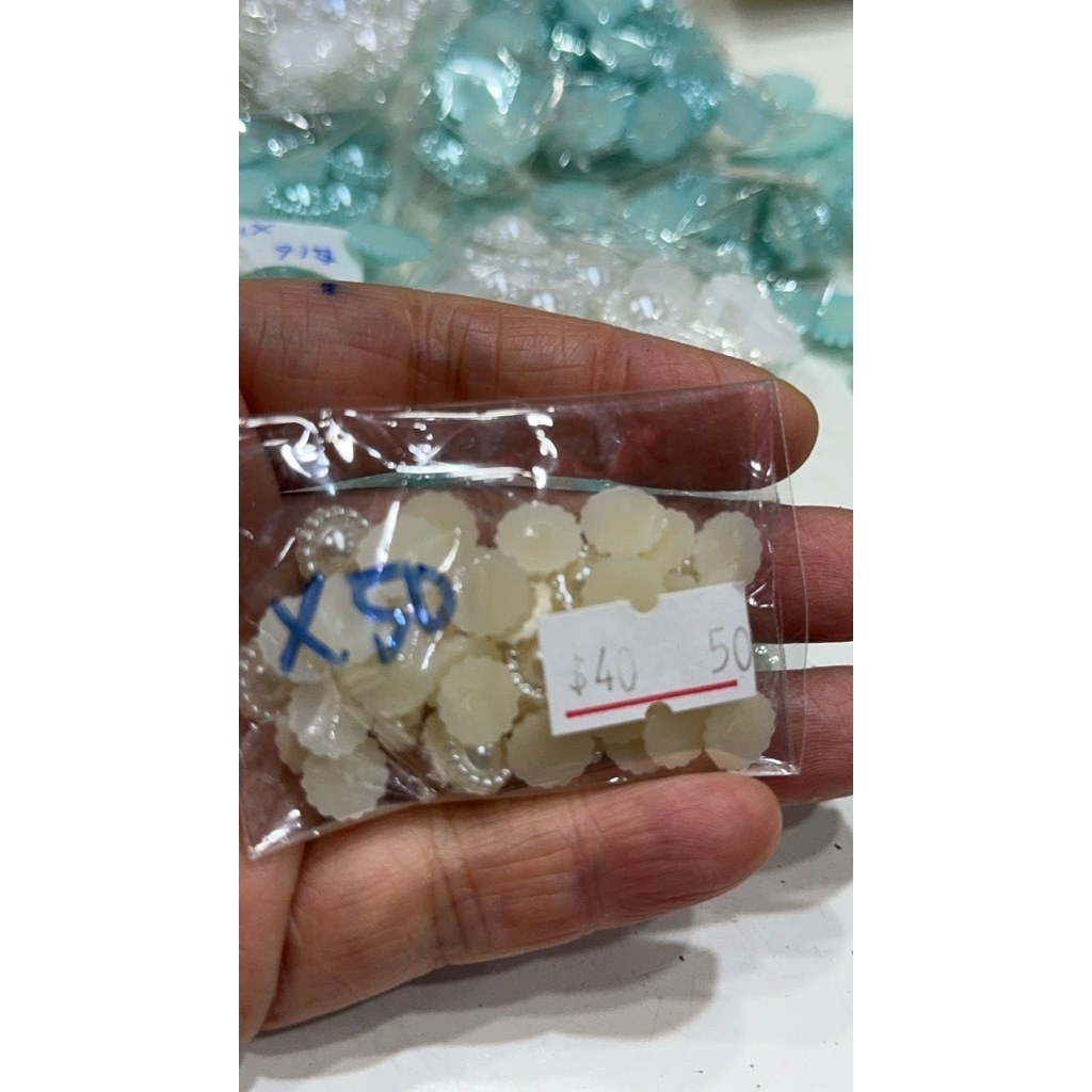 【台灣現貨速發】0.8元起‘’才料王批發8mm~12mm太陽花半面珠 半面珍珠 珍珠|