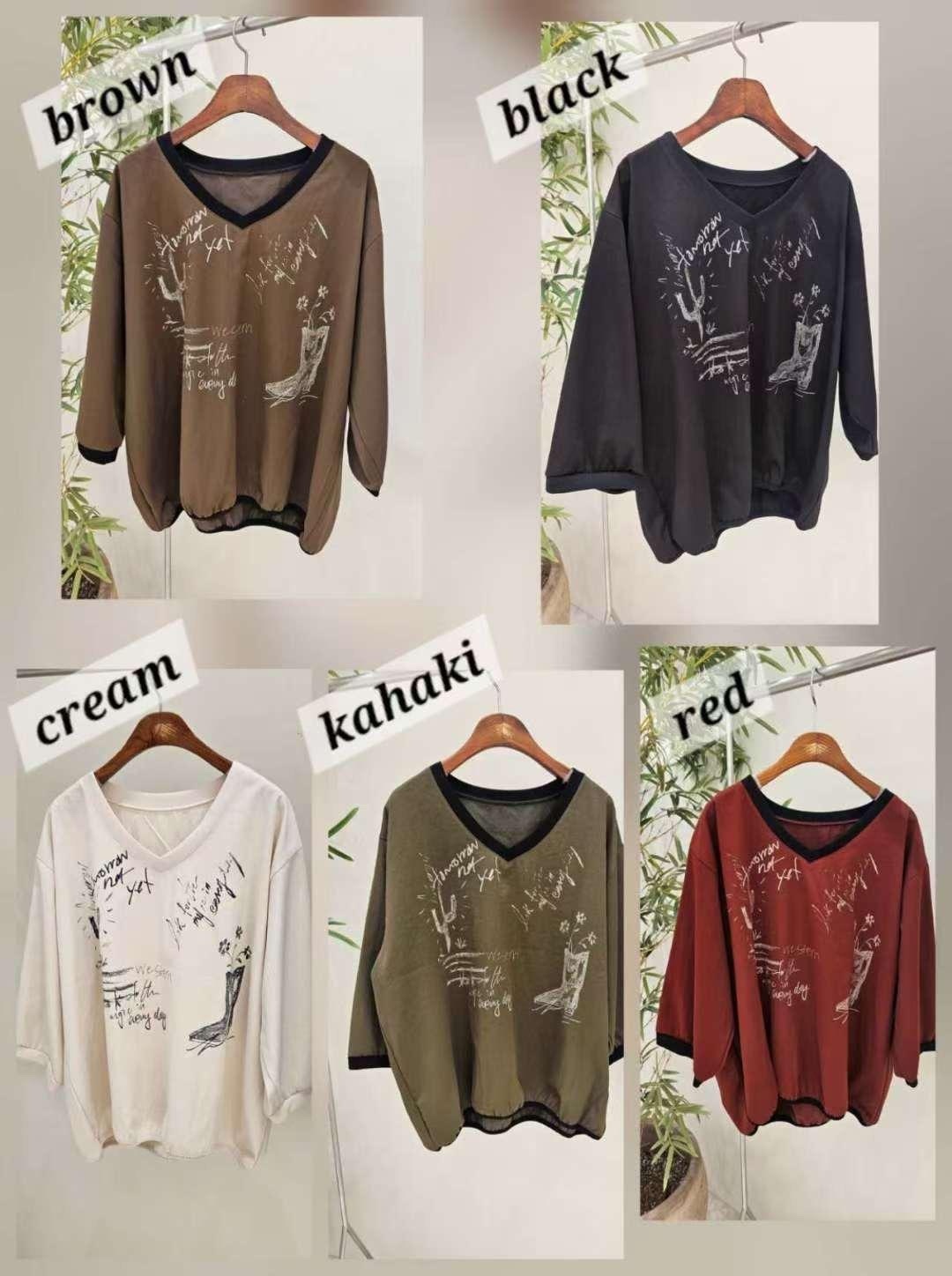 韓國V領型格款爽布料～106AA