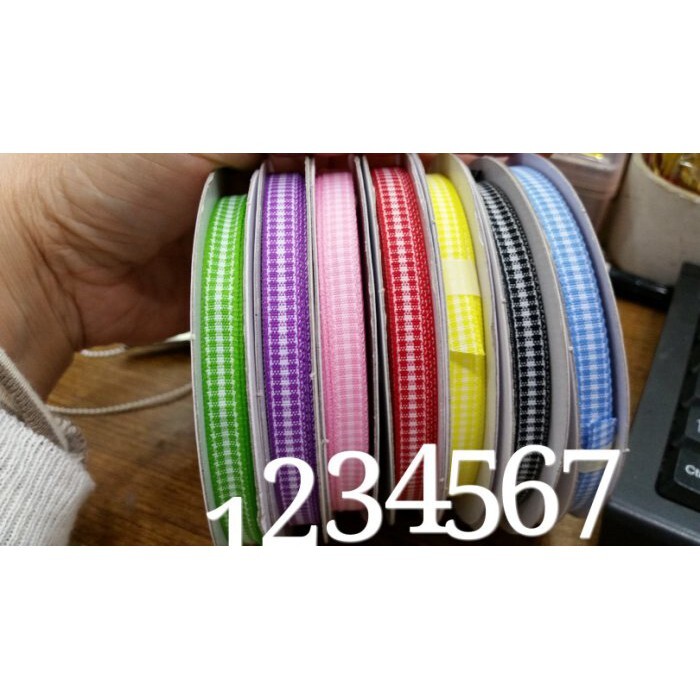 【台灣現貨速發】0.5公分格子布帶 格子緞帶｜1捲25碼 55元｜緞帶 秀士緞帶 包裝材料