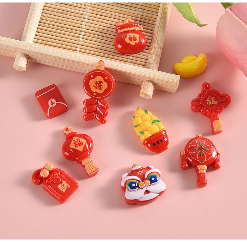 【台灣現貨速發】飾品迷你配件//手工藝貼片  (賀新年//福字燈籠/)**有現貨