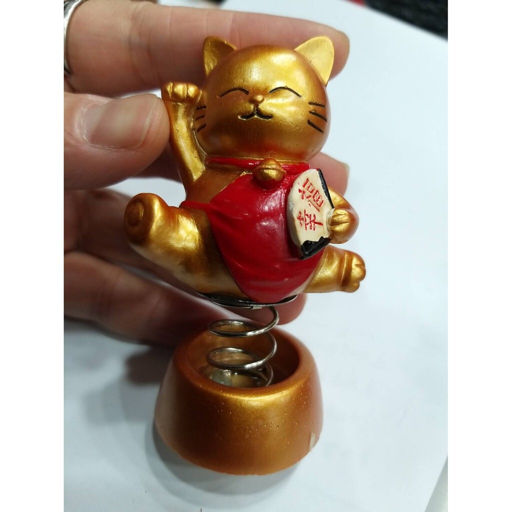 【台灣現貨速發】搖頭招財貓//彈簧小招財貓//**有現貨
