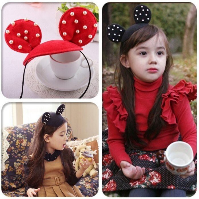 【台灣現貨速發】-B72兒童米奇妮珍珠髮箍一個99元**有現貨