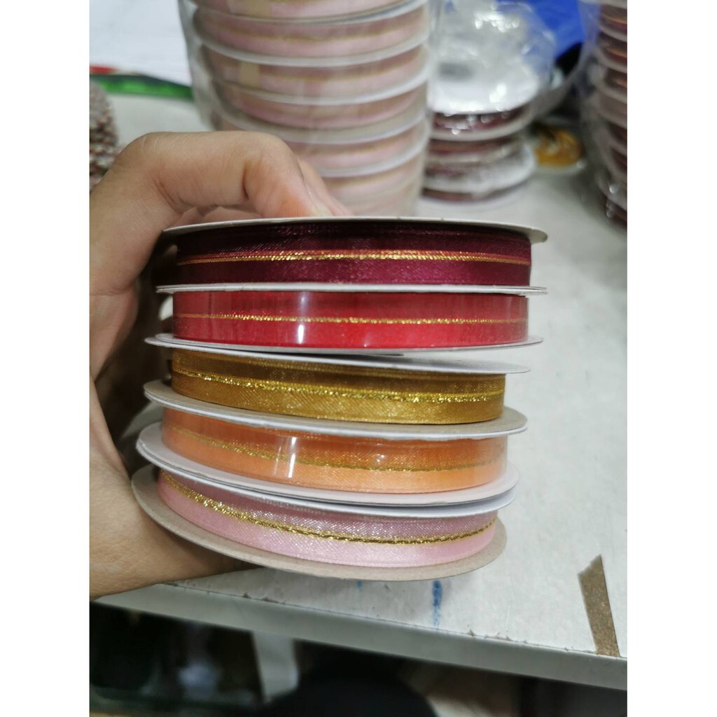 【台灣現貨速發】1公分陰陽-紗帶 秀士緞帶｜1捲 35元｜包裝材料