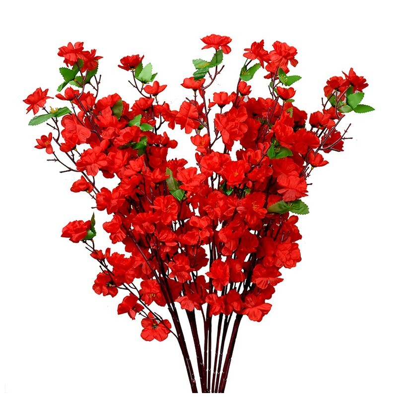 【台灣現貨速發】紅色桃花 人造花 桃花 仿真花｜一支30元