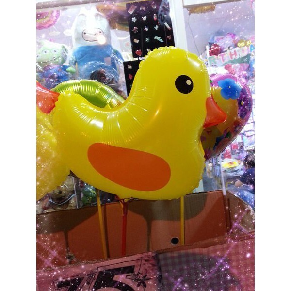 【台灣現貨速發】(花花手作材料)Q09簡單版黃色小鴨氣(汽)球---特價10元