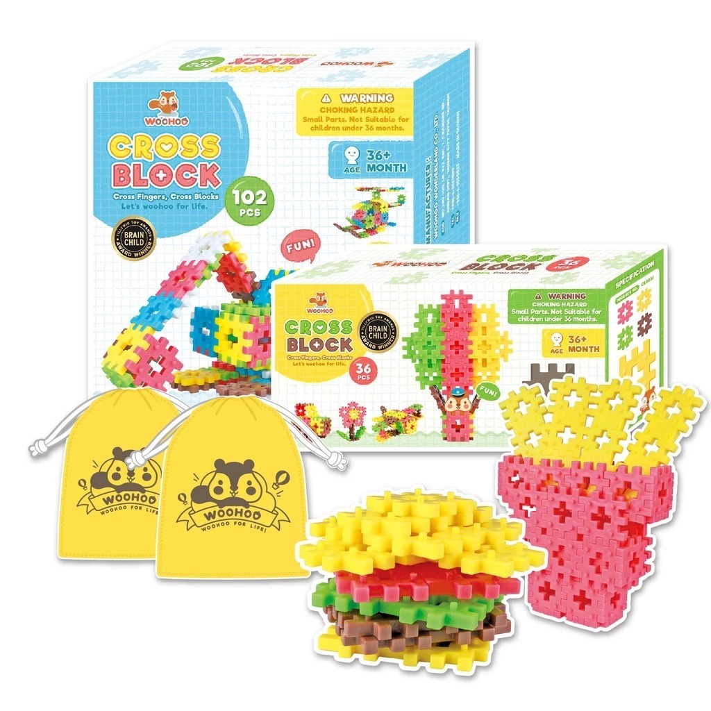 WOOHOO CROSS BLOCK 心心積木 - 138pcs【贈束口袋x2】