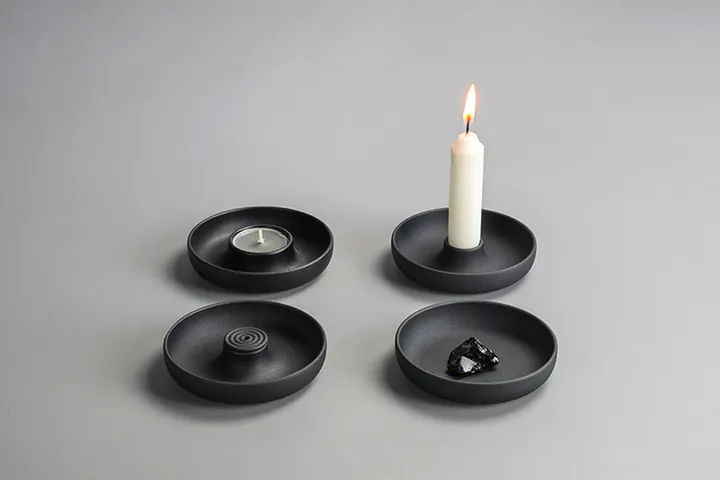 no.30-團-長蠟燭台,與同系列的線香座、短蠟燭檯