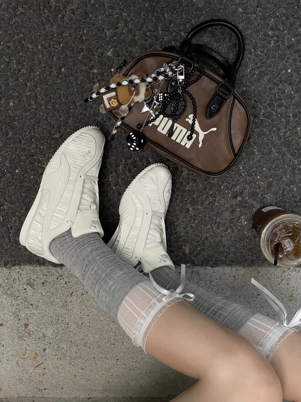 "代購" PUMA Bella V2 Lustrous 米白色 白灰色 緞面 復古德訓鞋 406092-01