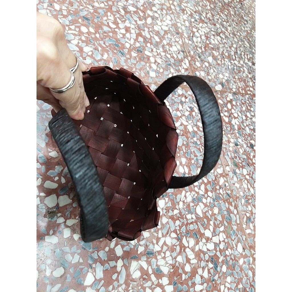 【台灣現貨速發】插乾燥花-鄉村風//WF寬竹片小手提籃花器//