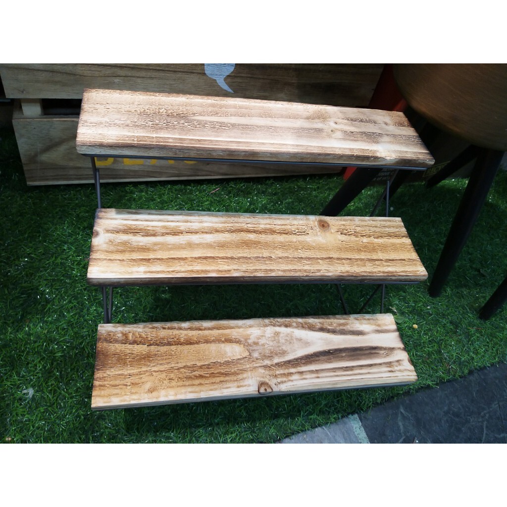 【台灣現貨速發】鄉村風//AT252梯形鐵花器//置物架//陳列架