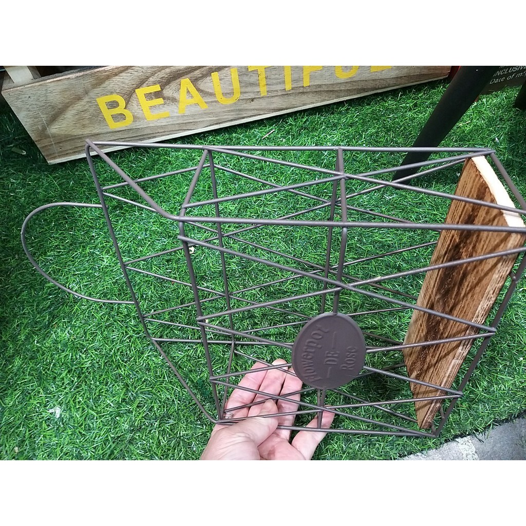 【台灣現貨速發】-鄉村風//AT187壁掛鐵籃花器**有現貨