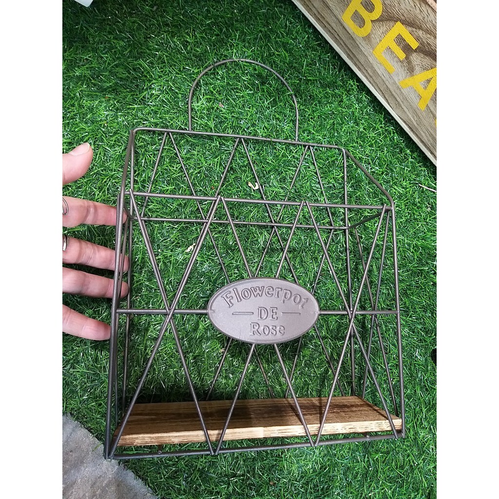 【台灣現貨速發】-鄉村風//AT187壁掛鐵籃花器**有現貨