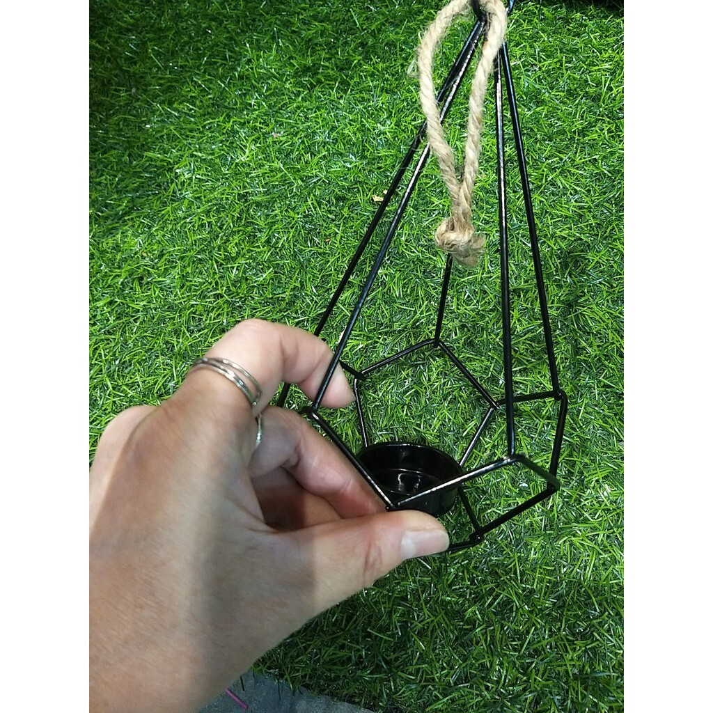 【台灣現貨速發】-鄉村風//AT286菱形幾何鐵小提燭台**花器**有現貨