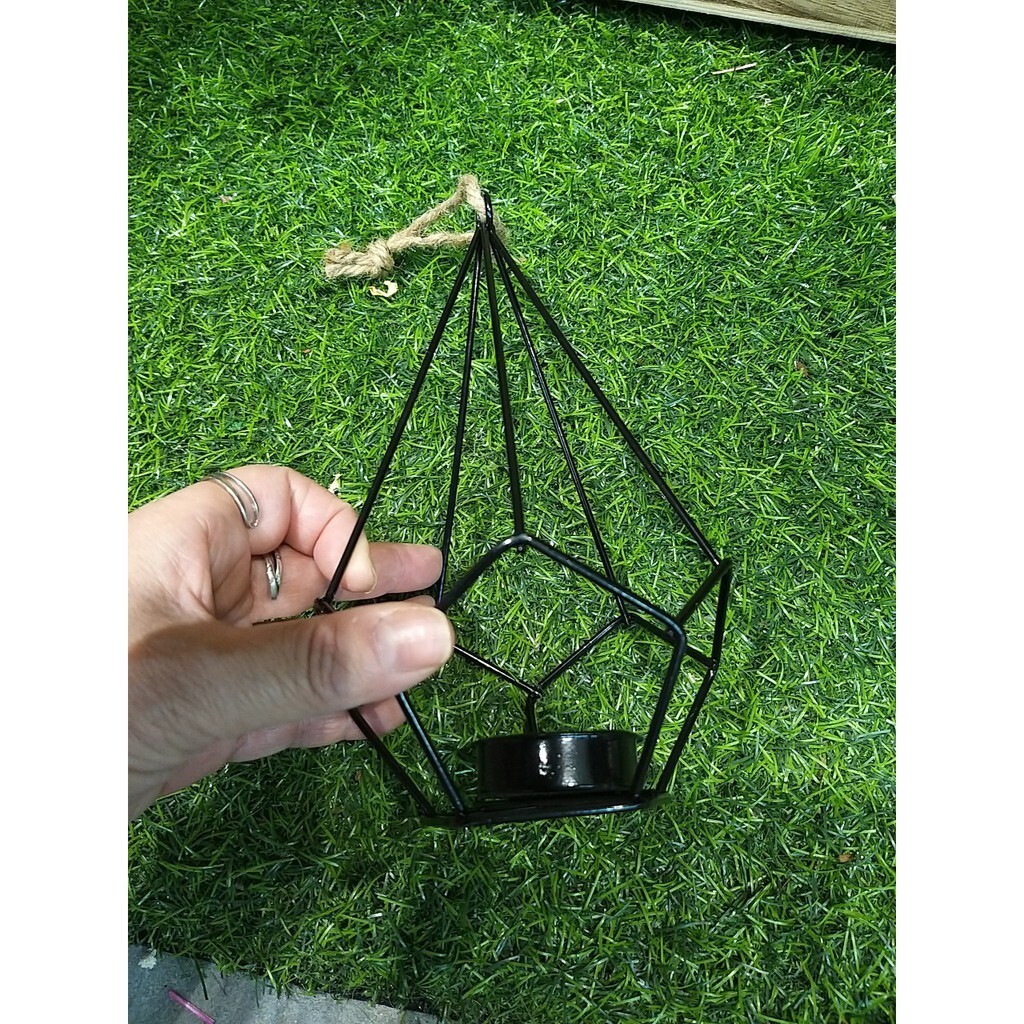 【台灣現貨速發】-鄉村風//AT286菱形幾何鐵小提燭台**花器**有現貨