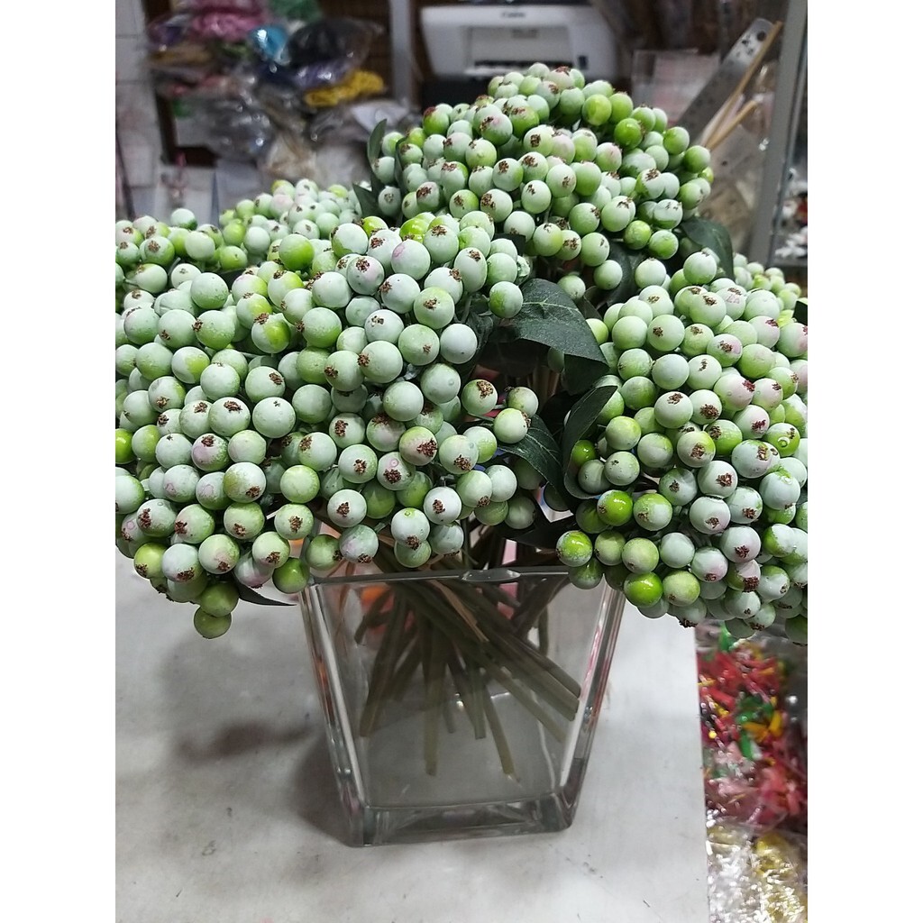 【台灣現貨速發】一枝50元''綠色莓果//(人造花)*有現貨