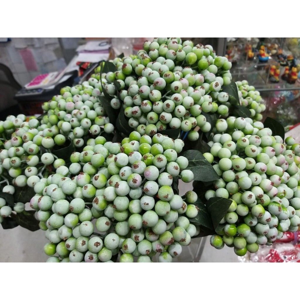 【台灣現貨速發】一枝50元''綠色莓果//(人造花)*有現貨