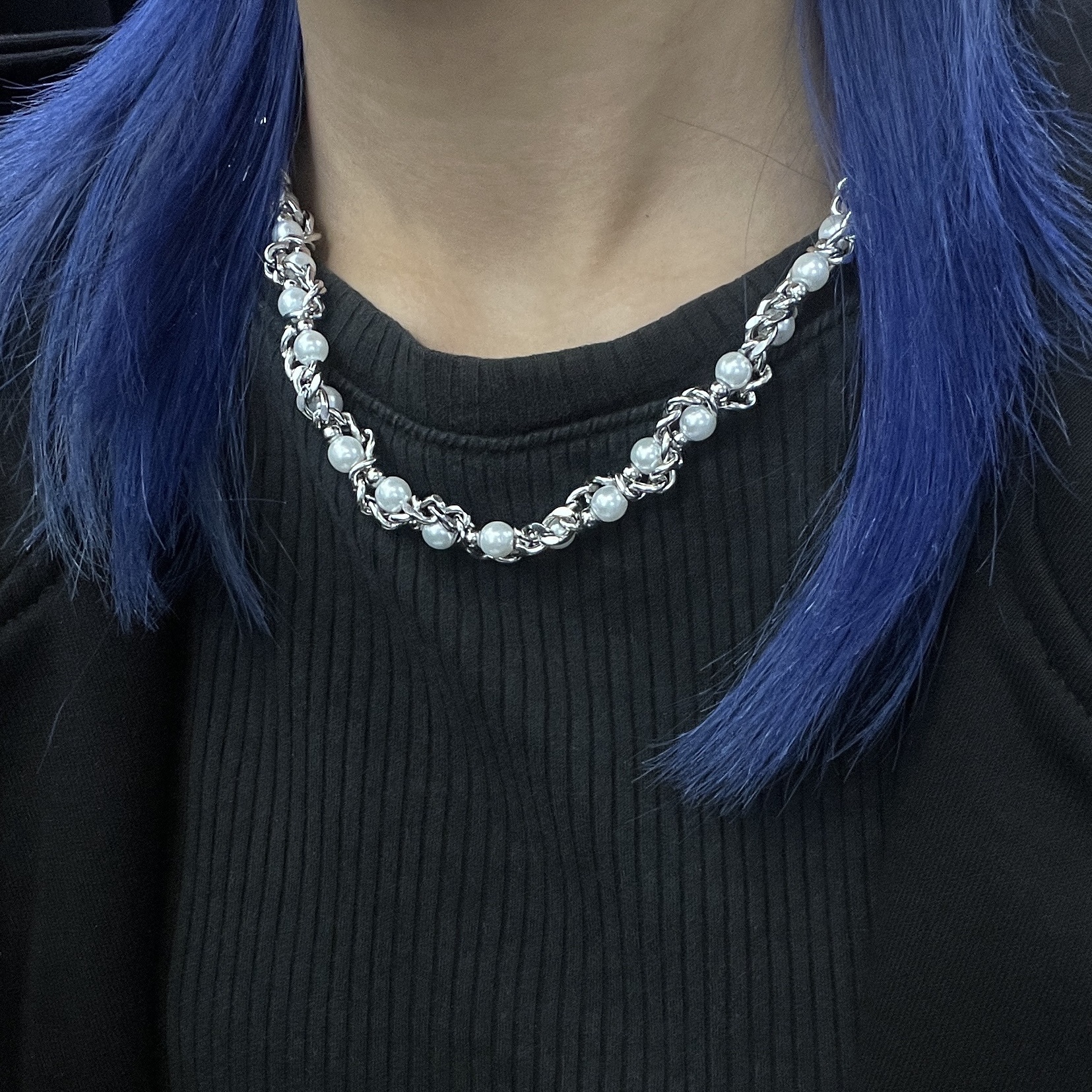 (GOAL) 重工珍珠麻花項鍊