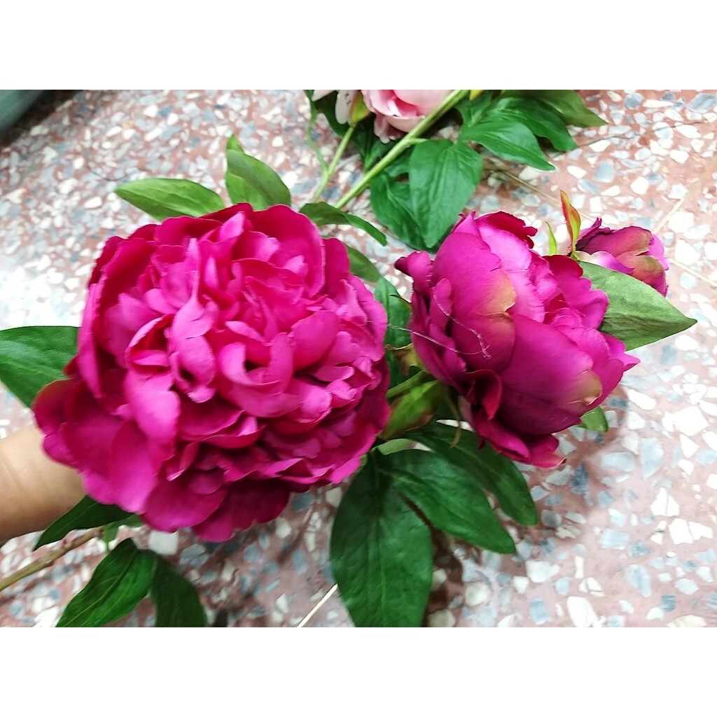 【台灣現貨速發】仿真牡丹花 牡丹 //2花一苞(人造花)
