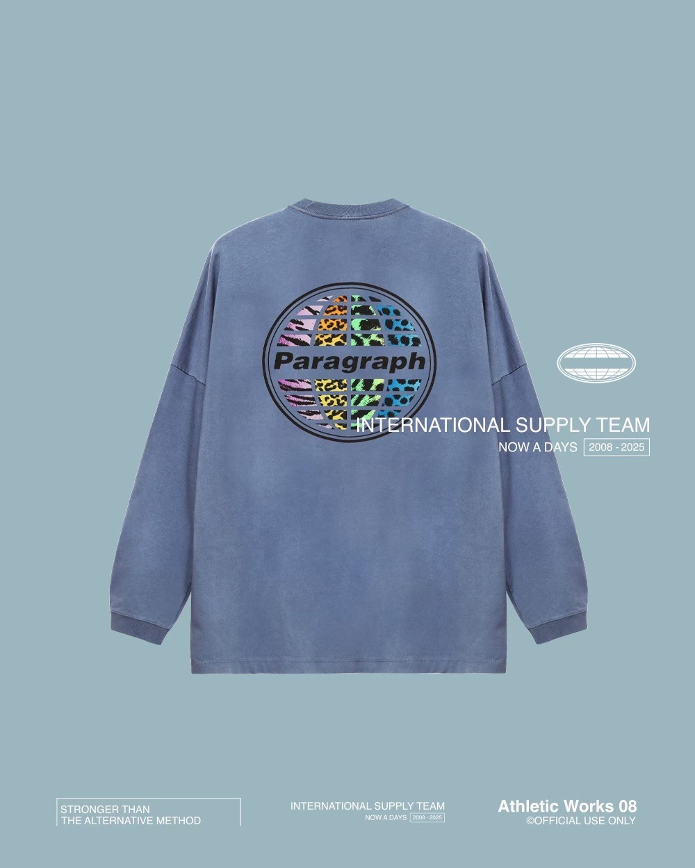 Paragraph 25FW 018 水洗 彩豹紋 地球 薄長袖