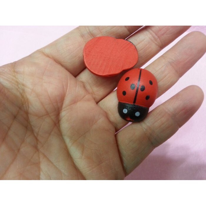【台灣現貨速發】2.5公分紅色木頭瓢蟲｜手工 手工藝材料 材料
