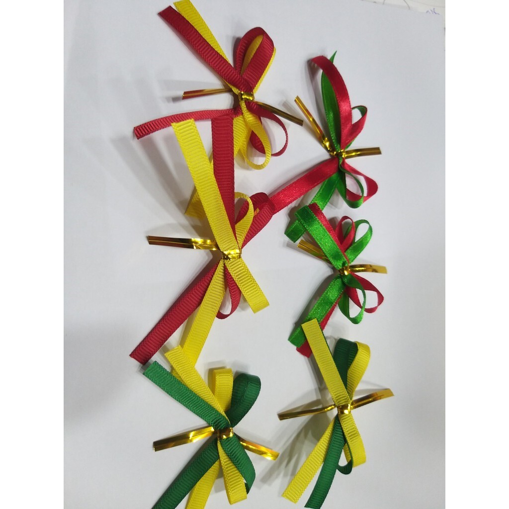 【台灣現貨速發】聖誕節風---雙帶蝴蝶結1.5元