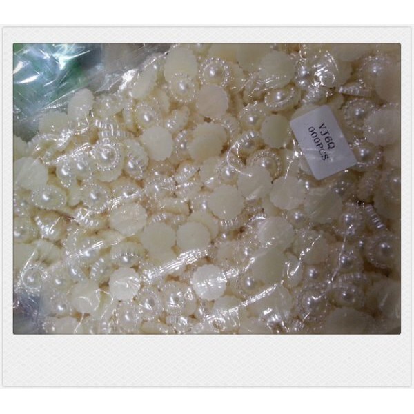 【台灣現貨速發】0.4元‘起’材料王批發10-12mm太陽花半面珠 半面珍珠 珍珠 |