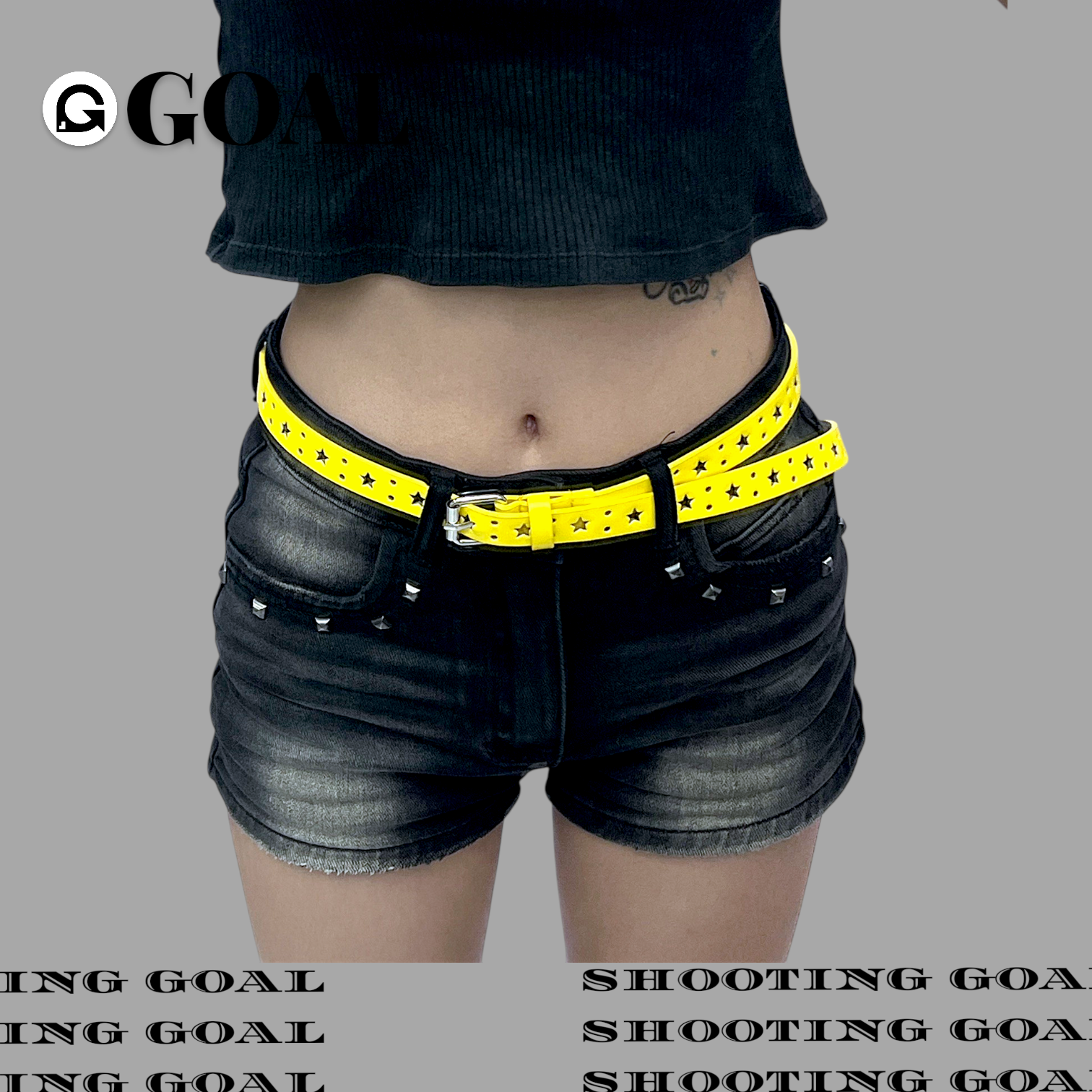 (GOAL) 美式Y2K星星皮帶